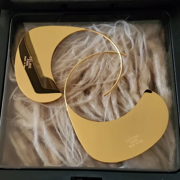 Modern Disc Hoop Earrings - Picture 2 of 6